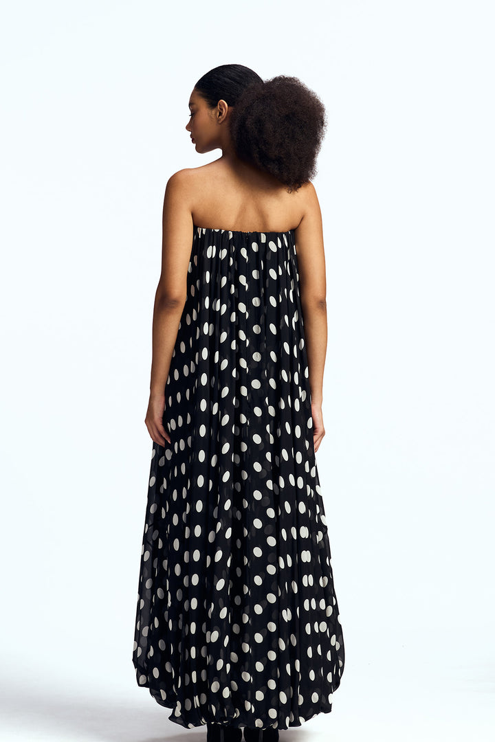STRAPLESS BALLOON MAXI DRESS