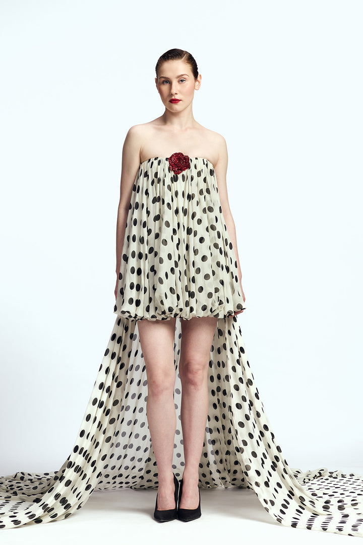 STRAPLESS BALLOON MINI DRESS