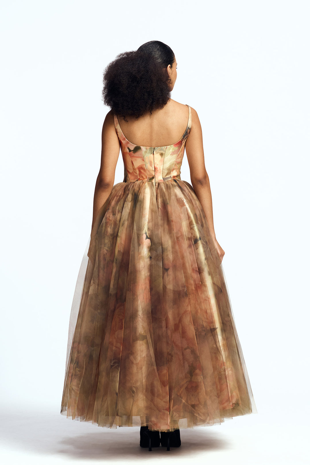 PANELLED CORSETED MIDI