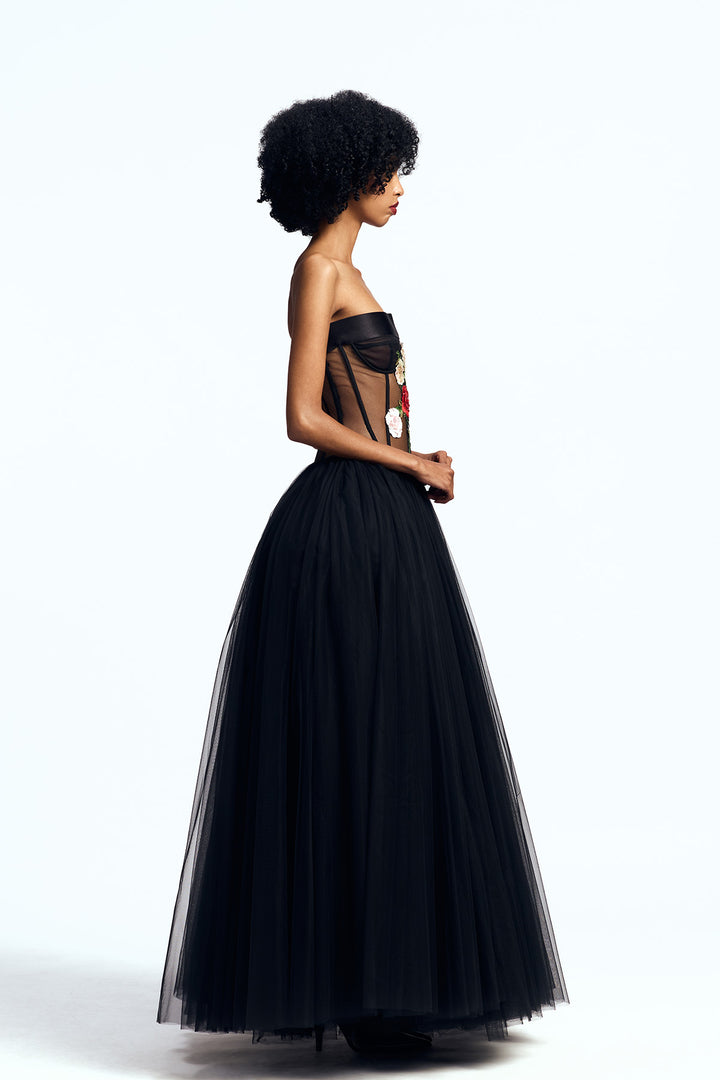 DROP WAISTED TEA LENGTH DRESS