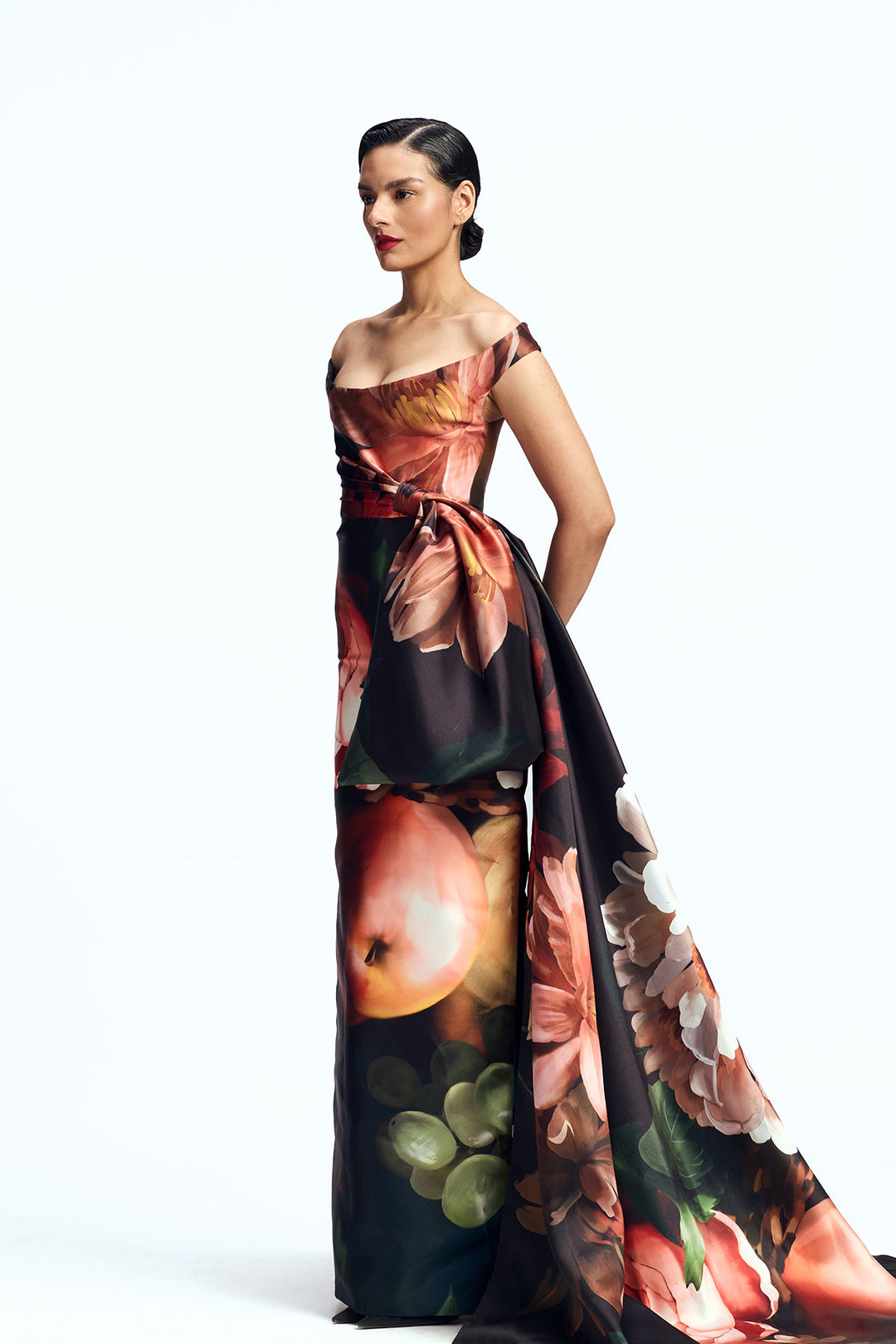 DRAPED COLUMN GOWN