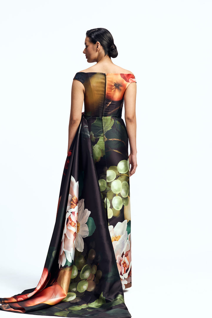 DRAPED COLUMN GOWN