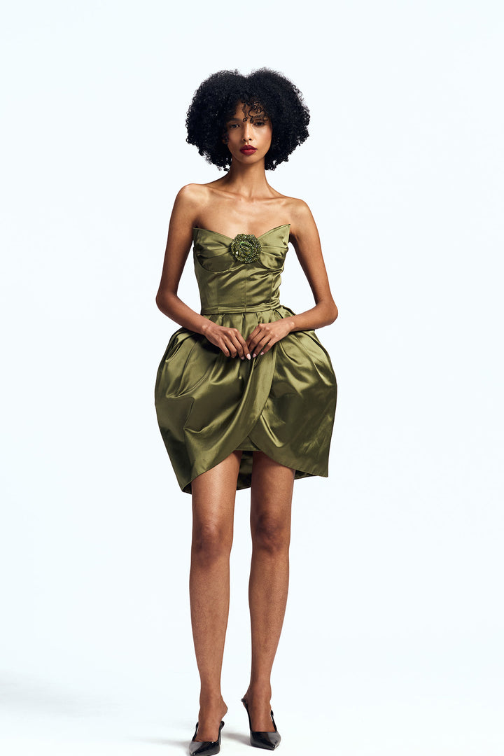 SCULPTED STRAPLESS MINI DRESS