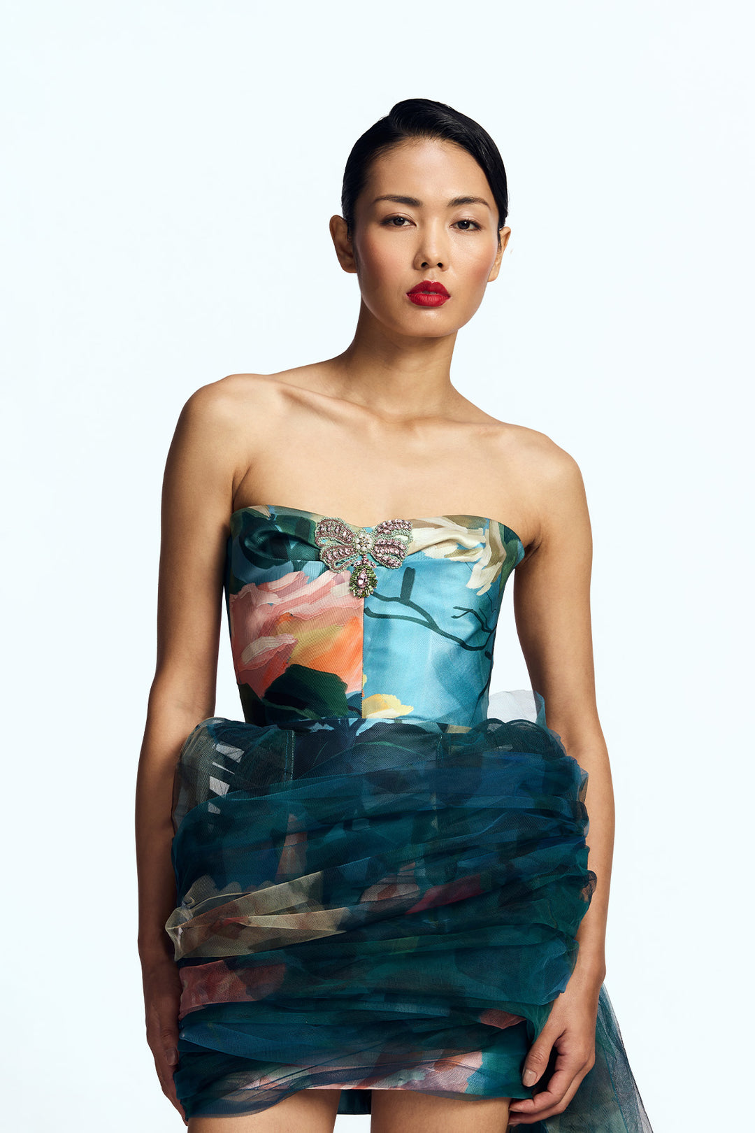 STRAPLESS BOW MINI DRESS