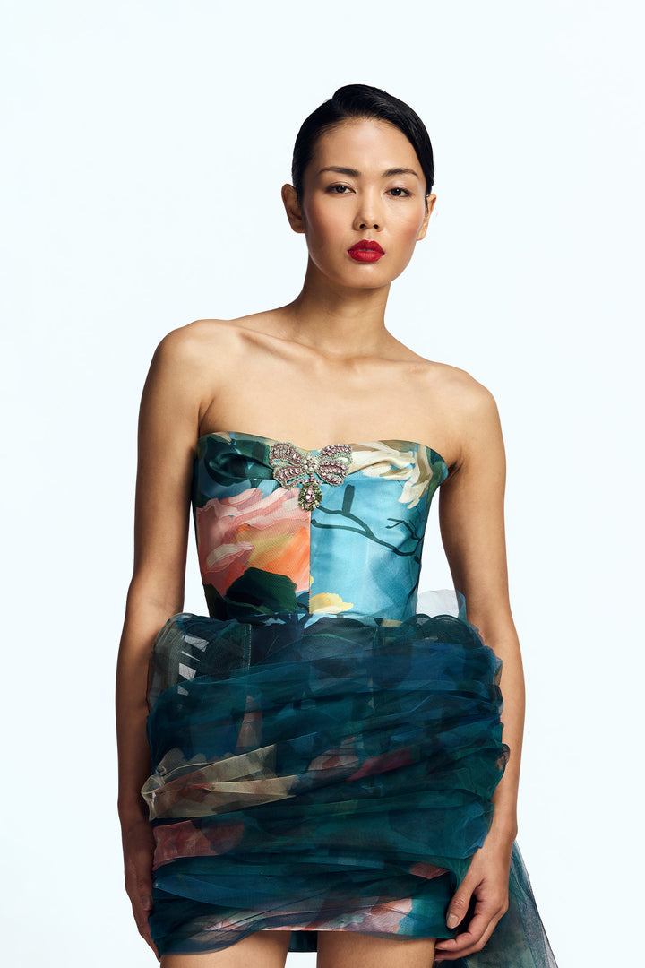 STRAPLESS BOW MINI DRESS