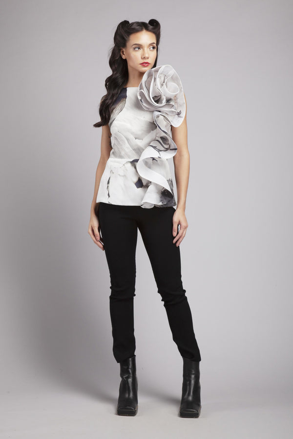 Rose fitted peplum top