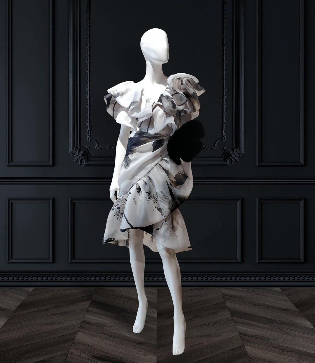 Layered bubble ruffle overlapping skirt dress with ruffle Gauri and Nainika Layered bubble ruffle overlapping skirt dress with ruffle Gauri and Nainika