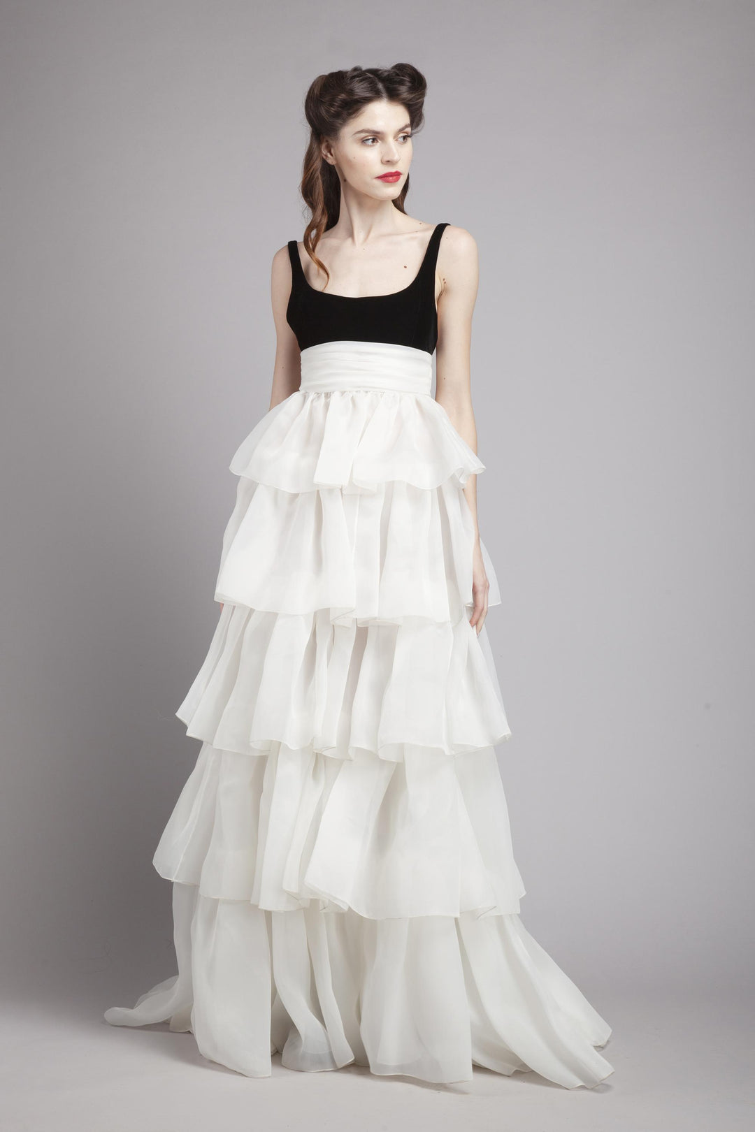 Tank top tiered gown