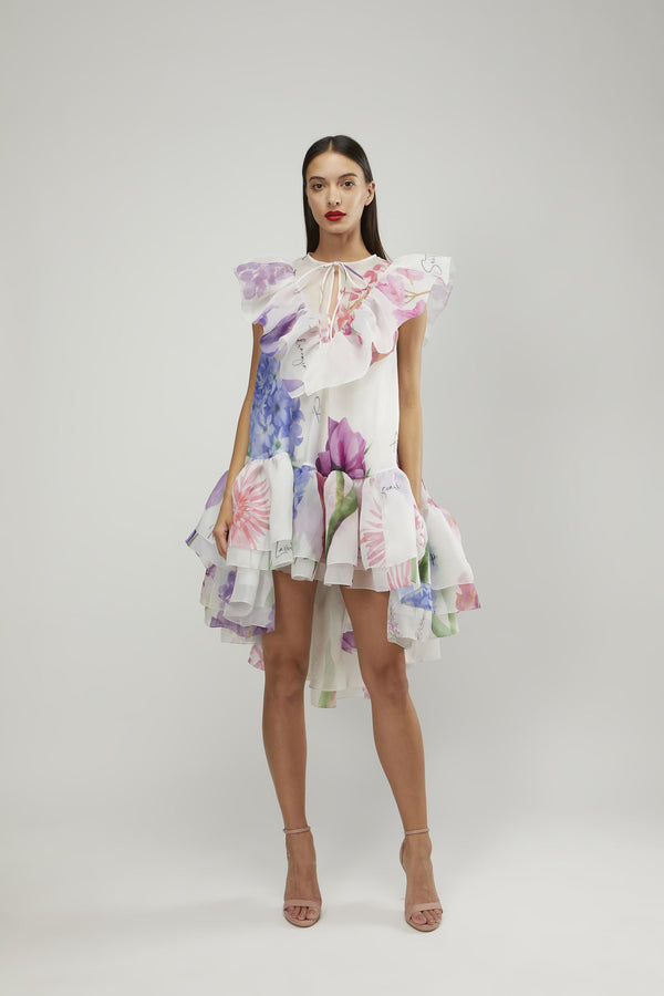 Neck Tie Trapeze Dress