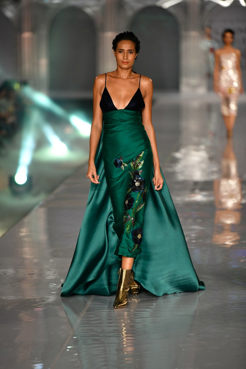 Bottle Green Dress Gauri and Nainika Bottle Green Dress Gauri and Nainika